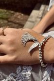 Laundry B Free Spirit Stretch Stacker Bracelet Wing & Tassel Silver
